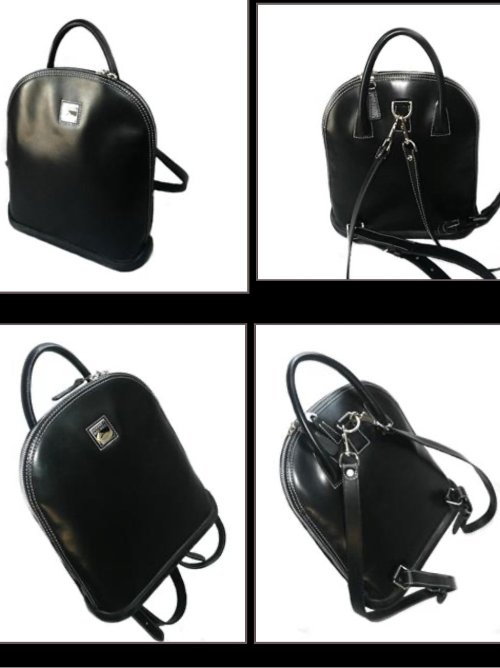 Dooney & Bourke Vintage Y2K Black Leather Mini Backpack with Logo Plaque - Picture 9 of 13